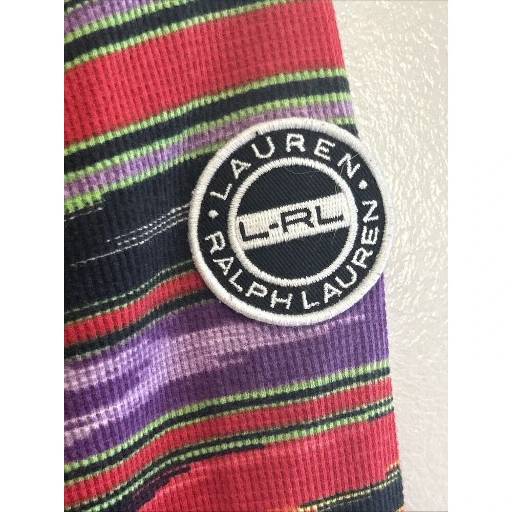Ralph Lauren Active Womans Medium 1/4 Zip Multicolor 100% Cotton Athleisure Golf